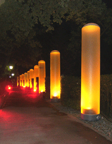 Illuminated inflatable columns