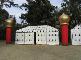 Dome-topped inflatable columns
