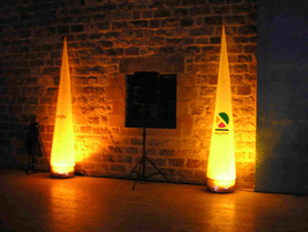 Illuminated inflatable cones