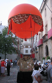 Orange inflatable hot-air style balloon