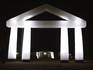 Inflatable gateway with lighting