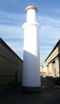 Inflatable white towers 9 m