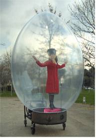 Tall inflatable showcase